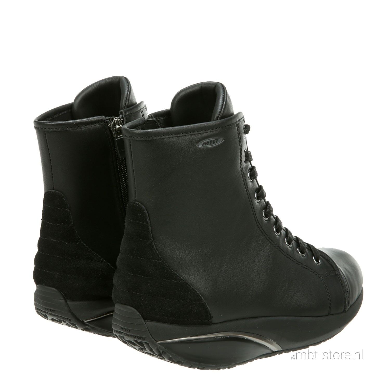 MBT Monya Black Leather Ankle Boot