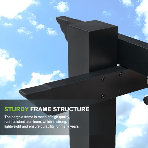 Aoxun 10' x 12' Metal Outdoor Pergola with Canopy