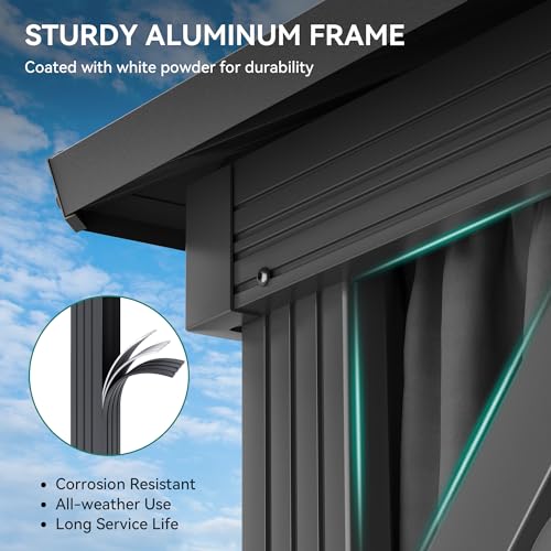 YITAHOME 10x12ft Hardtop Gazebo with Curtains
