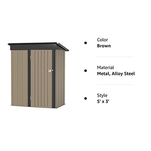 Greesum 5FT x 3FT Metal Outdoor Storage Shed