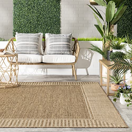 Asha Simple Border 5x8 Indoor/Outdoor Area Rug