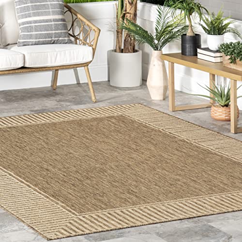 Asha Simple Border 5x8 Indoor/Outdoor Area Rug