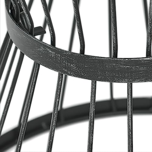 Matte Black 16" Iron Side Table for Outdoors