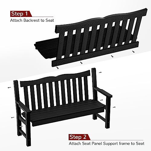 Stoog Black Outdoor 2-Person Garden Bench