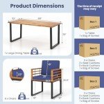 Tangkula 7-Piece Acacia Wood Patio Dining Set