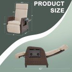 Yalissey Outdoor Recliner Chair with Adjustable Table