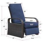 2-Piece Adjustable Wicker Outdoor Recliner Set