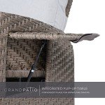 Mist Grey Outdoor Reclining Wicker Lounge Chairs Set