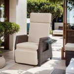 Yalissey Outdoor Recliner Chair with Adjustable Table