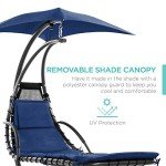 Navy Blue Curved Outdoor Chaise Lounge Swing