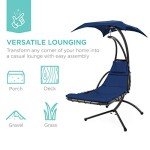 Navy Blue Curved Outdoor Chaise Lounge Swing