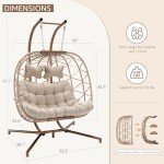 NICESOUL Extra Large Double Swing Egg Chair