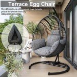 Stylish Black Hanging Egg Chair with Stand