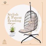 Gray Hanging Egg Chair with Stand and Leg Rest