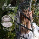 Gray Hanging Egg Chair with Stand and Leg Rest