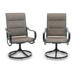 PHI VILLA Set of 2 Swivel Patio Chairs
