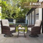 Luxury Outdoor Swivel Wicker Glider Chair Set