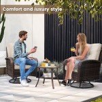 Luxury Outdoor Swivel Wicker Glider Chair Set