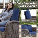 Outdoor Swivel Rocking Chairs Set with Side Table