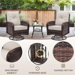 Luxury Outdoor Swivel Wicker Glider Chair Set