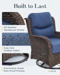 NUSBAY 6-Piece Outdoor Wicker Conversation Set