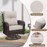 Luxury Outdoor Swivel Wicker Glider Chair Set