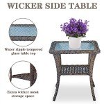 Outdoor Swivel Rocking Chairs Set with Side Table