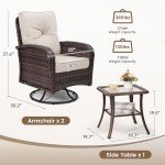 Luxury Outdoor Swivel Wicker Glider Chair Set