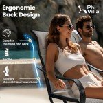 PHI VILLA Set of 2 Swivel Patio Chairs
