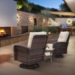 Luxury Outdoor Swivel Wicker Glider Chair Set