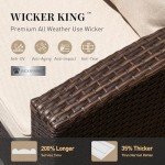 Brown Wicker Patio Furniture Set with Firepit