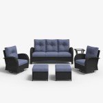 LayinSun 6-Piece Rattan Outdoor Furniture Set