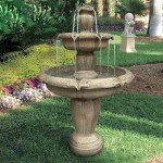 48" Outdoor 3-Tier Concrete Water Fountain
