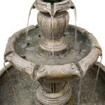 48" Outdoor 3-Tier Concrete Water Fountain