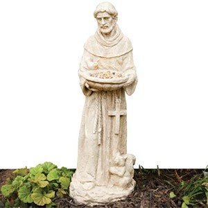 St. Francis Garden Statue with Bird Feeder