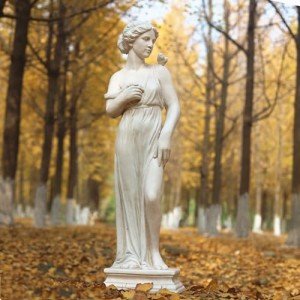 Outdoor Garden Nymph Sculpture - 32 Inch Ivory