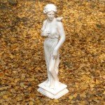 Outdoor Garden Nymph Sculpture - 32 Inch Ivory