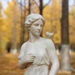 Outdoor Garden Nymph Sculpture - 32 Inch Ivory