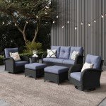 LayinSun 6-Piece Rattan Outdoor Furniture Set