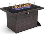 44-Inch Rectangular Propane Fire Pit Table for Patio