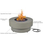 33-inch Round Propane Fire Pit Table with Cover