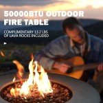 Modern Round Propane Fire Pit Table for Outdoors