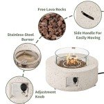 28" Round Outdoor Propane Fire Pit Table