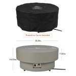 33-inch Round Propane Fire Pit Table with Cover