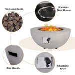 Modern Round Propane Fire Pit Table for Outdoors