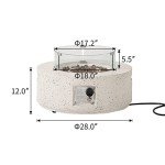 28" Round Outdoor Propane Fire Pit Table