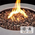 Modern Round Propane Fire Pit Table for Outdoors