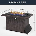 44-Inch Rectangular Propane Fire Pit Table for Patio