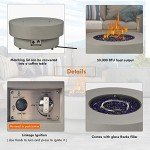 33-inch Round Propane Fire Pit Table with Cover