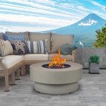 33-inch Round Propane Fire Pit Table with Cover
